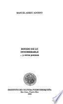 Sonido de lo innombrable-- y otros poemas