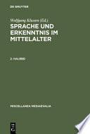 Sprache und Erkenntnis im Mittelalter