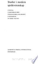 Stockholm studies in modern philology