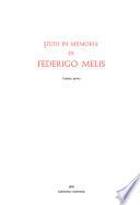 Studi in Memoria Di Federigo Melis