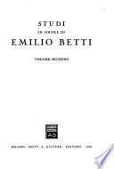 Studi in onore di Emilio Betti