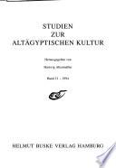 Studien Zur Altägyptischen Kultur