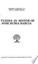 Studies in Honor of José Rubia Barcia