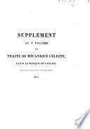 Supplément au 5e volume du Traité de mécanique céleste