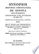 Synopsis histórica chronologica de España