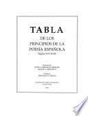 Tabla de los principios de la poesía española siglos XVI-XVII.