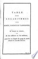Tables portatives de logarithmes