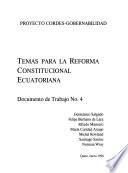 Temas para la reforma constitucional ecuatoriana