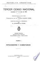 Tercer censo nacional: Antecedentes y comentarios