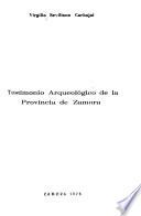 Testimonio arqueológico de la provincia de Zamora