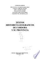 Textos historico-geograficos de Córdoba y su provincia