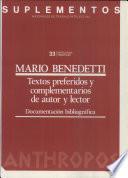 Textos preferidos y complementarios de autor y lector
