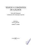 Textos y contextos de Galdós