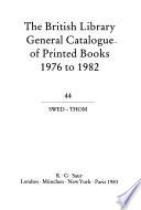 The British Library General Catalogue of Printed Books 1976 to 1982
