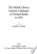 The British Library General Catalogue of Printed Books to 1975