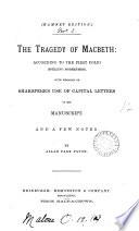 The Hamnet Shakspere, according to the first folio, spelling modernised, with remarks on Shakspere's use of capital letters in his manuscript, and a few notes by A.P. Paton