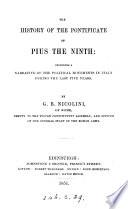 The History of the Pontificate of Pius the Ninth