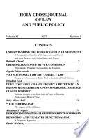 The Holy Cross Journal of Law and Public Policy