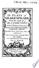 The Plays of Shakespeare from the Text of Dr. S. Johnson