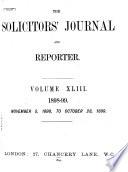The Solicitors' Journal and Reporter