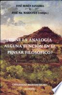 ¿Tiene la analogía alguna función en el pensar filosófico?