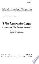 Tito Lucrecio Caro, y su poema De rerum natura,