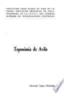 Toponimia de Avila