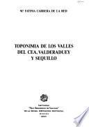 Toponimia de los valles del Cea, Valderaduey y Sequillo