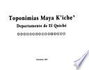 Toponimias maya k'iche'
