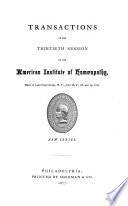 Transactions of the ... Session of the American Institute of Homœopathy