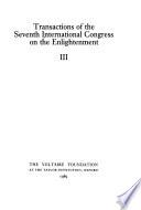 Transactions of the Seventh International Congress on the Enlightenment