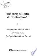 Tres obras de teatro de Cristina Escofet