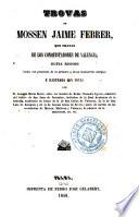 Trovas de Mossen Jaime Febrer que tratan de los Conquistadores de Valencia