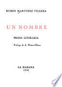 Un nombre, prosa literaria