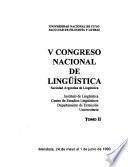 V Congreso Nacional de Lingüística