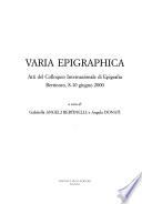 Varia epigraphica