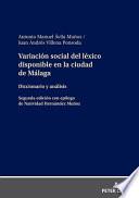 Variación Social Del léxico Disponible en la Ciudad de Málaga