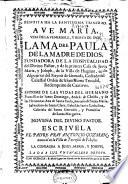 Vida de la venerable ... Madre Paula de la Madre de Dios ...
