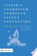 Visser's Annotated European Patent Convention 2022 Edition