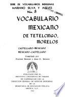 Vocabulario mexicano de Tetelcingo, Morelos