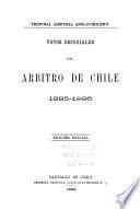 Votos especiales del arbitro de Chile, 1895-1896