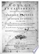 Voyage en Californie pour l'observation du passage de Vénus sur le disque du soleil, le 3 juin 1769
