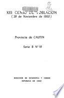 XIII [i. e. Décimo tercer] censo de población, 29 de noviembre de 1960