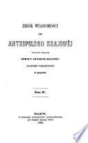 Zbiór wiadomości do antropologii krajowej