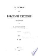 Zeitschrift Für Romanische Philologie