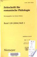 Zeitschrift Für Romanische Philologie