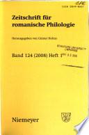 Zeitschrift Für Romanische Philologie
