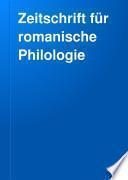 Zeitschrift Für Romanische Philologie
