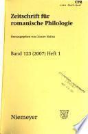 Zeitschrift Für Romanische Philologie