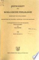 Zeitschrift für romanische Philologie